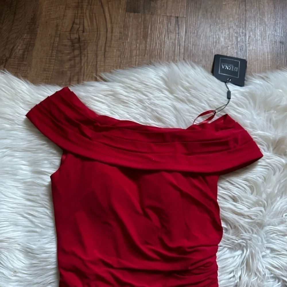 IEENA FOR MAC DUGGAL Ruched Off The Shoulder Midi Dress In Red